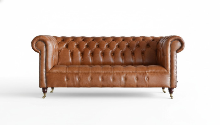 Chesterfield Sofa 3 Sitz Polster Couchen Sofas Couch Dreisitzer Braun