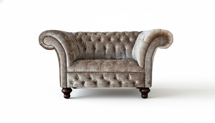 Chesterfield Sessel Couch 1 Sitzer Sofa Textil Stoff Couchen Polster Neu