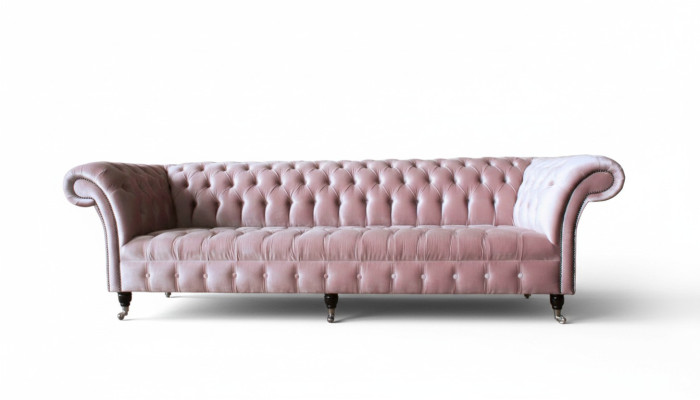 Chesterfield Rosa Couch Sofa Polster 4 Sitzer Couchen Sitz Sofas 