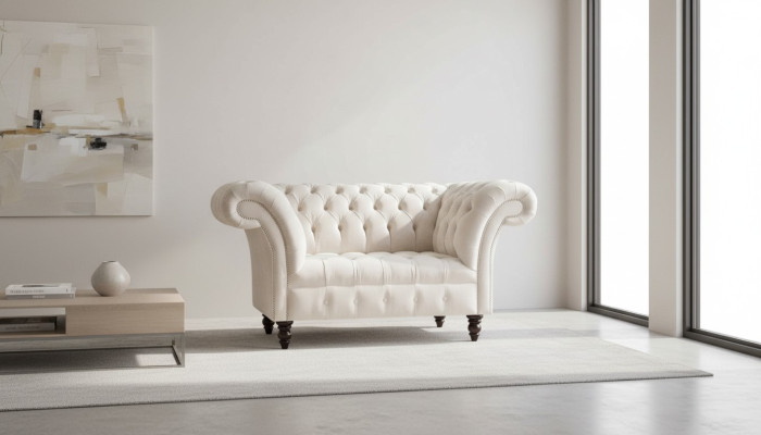 Couch Polster Sofa Textil Chesterfield Couchen 1,5 Sitzer Einsitzer Rosa