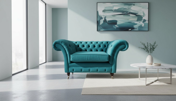 Chesterfield Design Sessel Couch Polster Luxus Textil Couchen 1 Sitzer