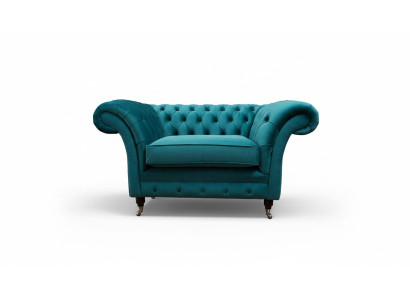 Chesterfield Design Sessel Couch Polster Luxus Textil Couchen 1 Sitzer