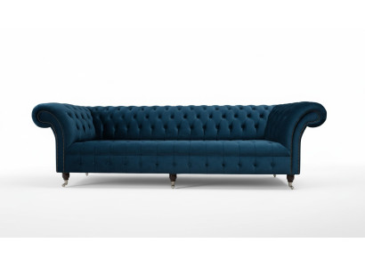 Design Sofa Chesterfield Polster Modern Textil Stoff 4 Sitzer Schlaf 