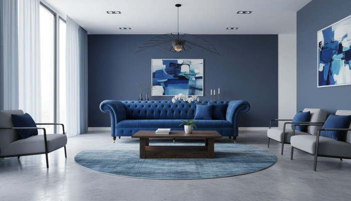 Chesterfield Big Sofa Couch Textil Samt Polster Sofas 4 Sitzer Couchen