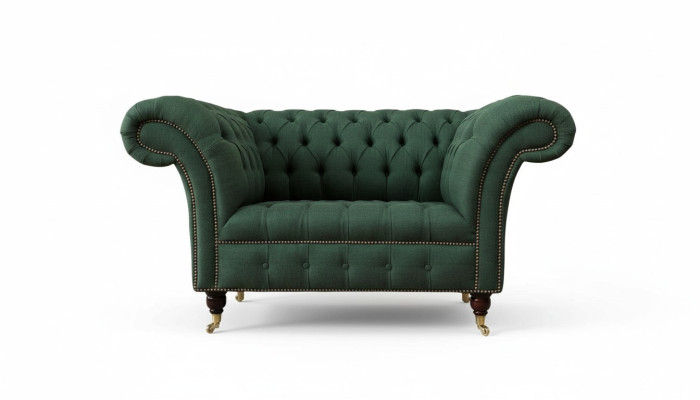 Grüner Sessel Sofa Couch Polster Luxus Klassische Textil Couchen Neu