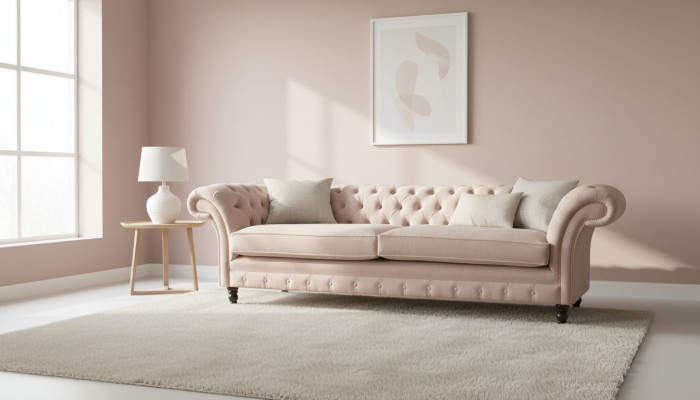 Rosa Viersitzer Polster Sofa 4er Sitz Möbel Big Sofas Couch 245cm Neu