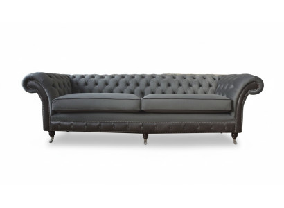 Design Couch Luxus Polstersofas Sofa 4 Sitzer Chesterfield Luxus Grau