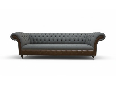 Englische Chesterfield Luxus Textil Sofa 4 Sitzer Sofa Polster Design Stoffsofas