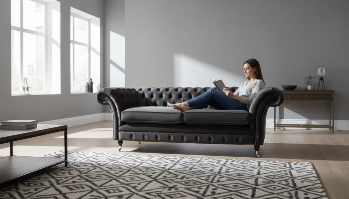 Sofa 3 Sitzer Wohnzimmer Luxus Polster Designer Möbel Chesterfield Neu