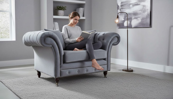 Design Chesterfield Stoff Couch Sessel 1 Sitzer Polster Sofas Lounge Neu