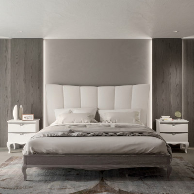 Komplettes Set Bett 2x Nachttische 3 tlg. Schlafzimmer Sets Luxus Betten