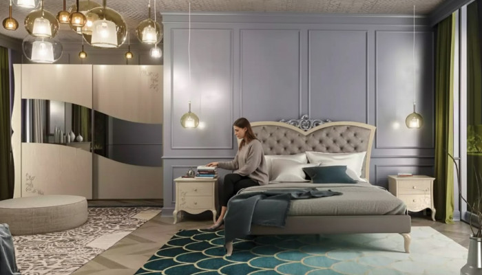 Schlafzimmer Bett 2x Nachttische Luxus Komplette Sets Möbel Zimmer 4tlg.