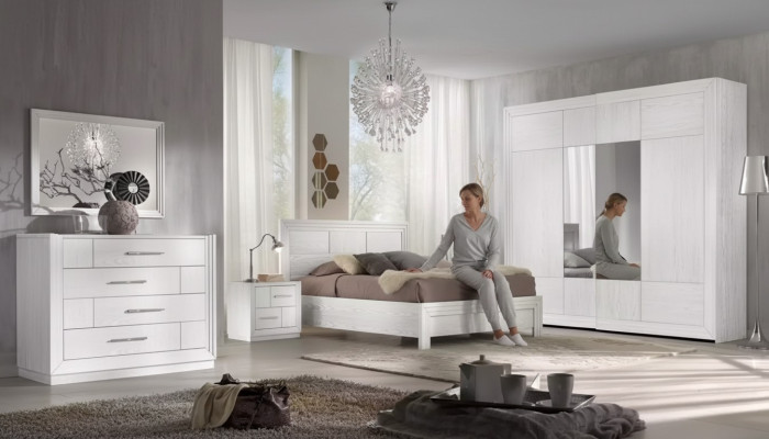 Luxus Komplettes Schlafzimmer Set Bett 2x Nachttische Kleiderschrank