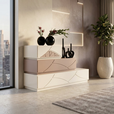 Italienische Möbel Design Kommode Modern Beige Luxus Holz Möbel Neu