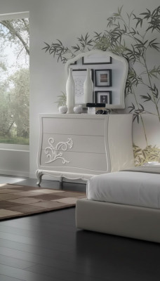 Luxus Kommode mit Spiegel Kommoden Konsole Holz Modern Design Grau