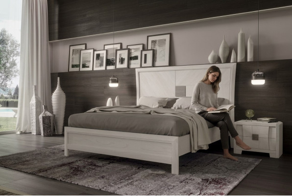 Bett 2x Nachttische 3tlg Schlafzimmer Set Design Modern Luxus Möbel