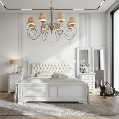 Komplettes Schlafzimmer Set Bett 2x Nachttische 3 tlg. Designer Luxus
