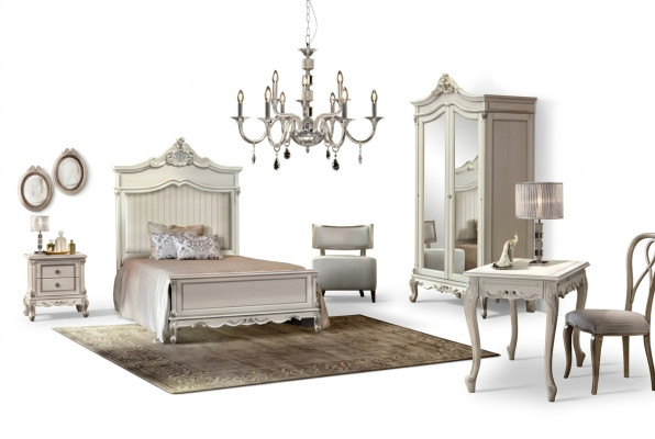 Schlafzimmer Set Stil Modern Bett Nachttisch Schreibtisch Möbel 4tlg.