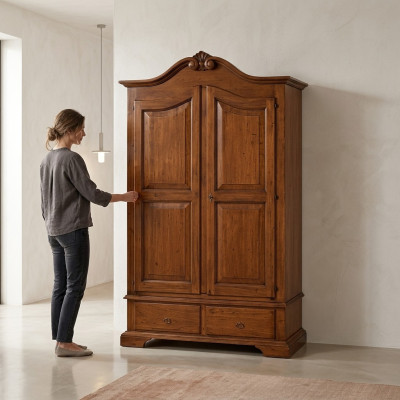 Kleiderschrank Schlafzimmer Design Holz Italienische Möbel Braun Neu
