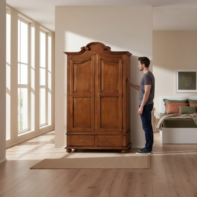 Klassischer Schrank Braun Schrankwand Kleiderschrank Italienische Möbel
