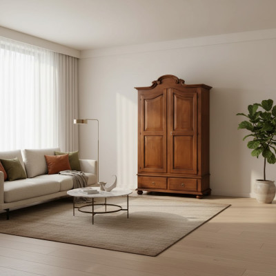 Klassischer Schrank Braun Schrankwand Kleiderschrank Italienische Möbel