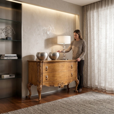 Kommode Luxus Möbel Design Holz Schlafzimmer Holz Schrank Braun Neu