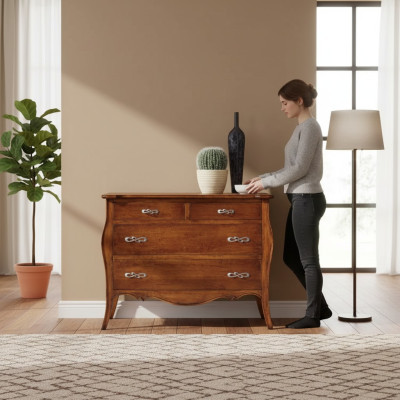 Italienische Möbel Design Kommode Schrank Braun Luxus Holz Möbel Neu