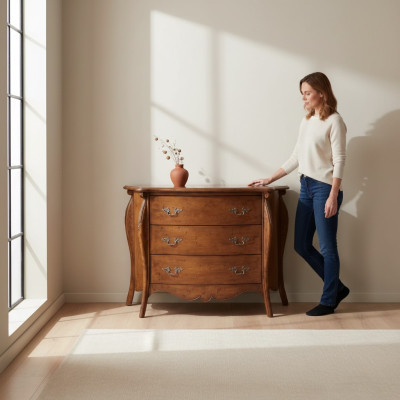 Kommode Braun Italienische Stil Holz Möbel Klassische Möbel Design Neu