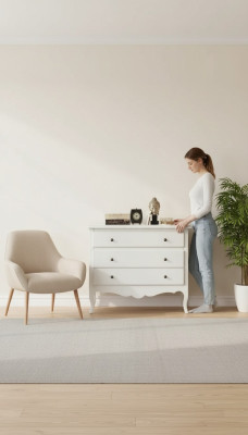 Italienische Möbel Stil Weiß Kommode Anrichte Designer Möbel Holz Neu