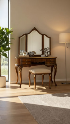 Schminktisch Spiegel Luxus Konsole Kommode Schlafzimmer Holz Design Neu