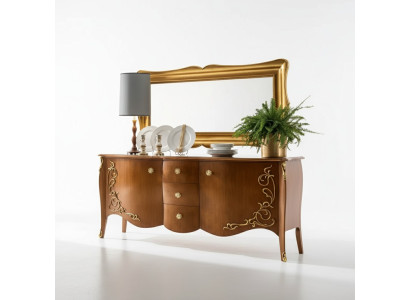 Sideboard Italienische Möbel Spiegel 2tlg Kommode Sideboard Schrank Holz