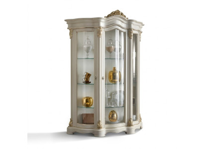 Vitrine Holz Schrank Klassische Weiß Schränke Design Wohnzimmer Glas
