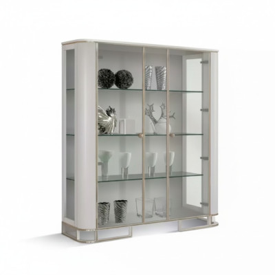 Vitrine Holz Luxus Klassisches Sideboard Design Möbel Italienisch Weiß