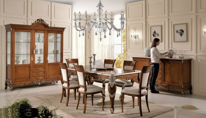 Esstisch 6x Stühle Esszimmer Essgruppe Klassischer Sideboard 9tlg Set