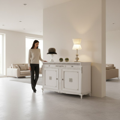 Sideboard Kommode Luxus Schränke Wohnzimmer Holz Weiß Klassische Möbel
