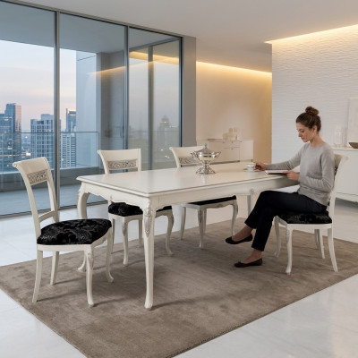 Esszimmer Set Esstisch 4x Stühle Garnitur Tisch Gruppe 5tlg. Komplett