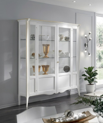 Vitrine Italienische Luxus Wohnzimmer Möbel Schrank Klassisch Stil Holz