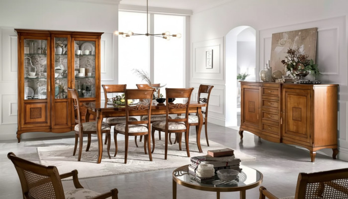 Esstisch 6x Stühlen Esszimmer Essgruppe Holz Sideboard 9tlg.Garnitur