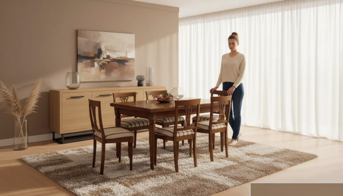 Esstisch Tisch Möbel 4x Stühle Set 7tlg. Design Esszimmer Garnitur Neuv
