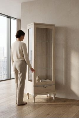 Vitrine Italienische Luxus Möbel Vitrinen Anrichte Schrank Glas Design