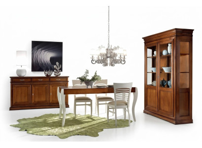 Esszimmer Set Garnitur Tisch Sideboard Vitrine Gruppe Essgarnitur 3tlg. Neu