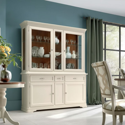 Vitrine Esszimmer Anrichte Holz Möbel Wohnzimmer Anrichte Glas Schrank