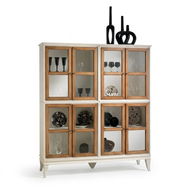 Vitrine Schränke Vitrinen Holz Luxus Wohnzimmer Möbel Weiß Schrank Neu