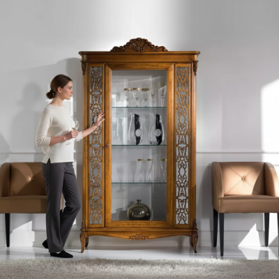 Vitrine Italienische Luxus Möbel Vitrinen Anrichte Glas Schrank Design
