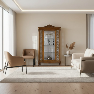 Vitrine Italienische Luxus Möbel Vitrinen Anrichte Glas Schrank Design