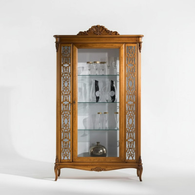 Vitrine Italienische Luxus Möbel Vitrinen Anrichte Glas Schrank Design