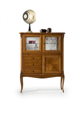 Vitrine Glas Barschrank Schränke Italienische Möbel Holz Wohnzimmer