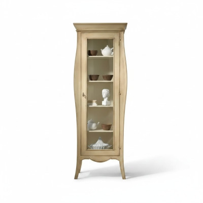 Anrichte Luxus Vitrine Glas Schrank Klassische Stil Italienische Möbel