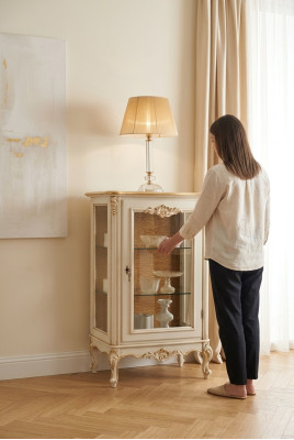Schaufenster Vitrinen Glas Schrank Stil Klassisch Holz Design Möbel