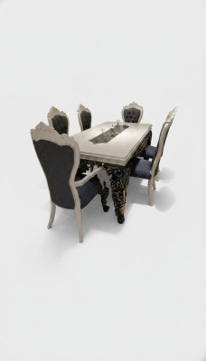 Großartiges Esszimmer Set Stilvoller Esstisch 4 Stühlen Elegant Set Neu